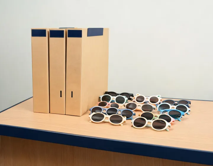 Wholesale kids sunglasses brief beside factory quote folders